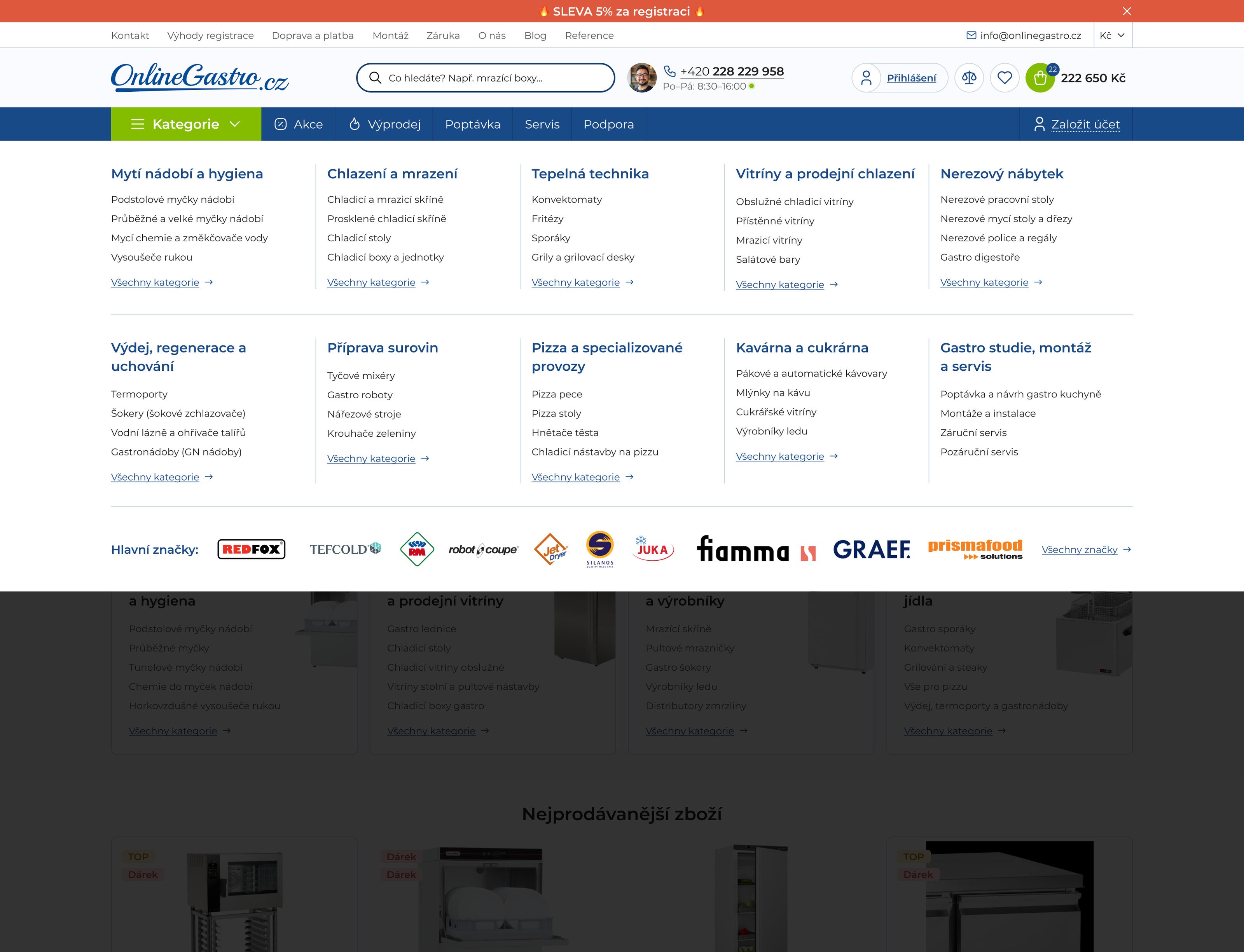OnlineGastro — desktop, obrazovka 2