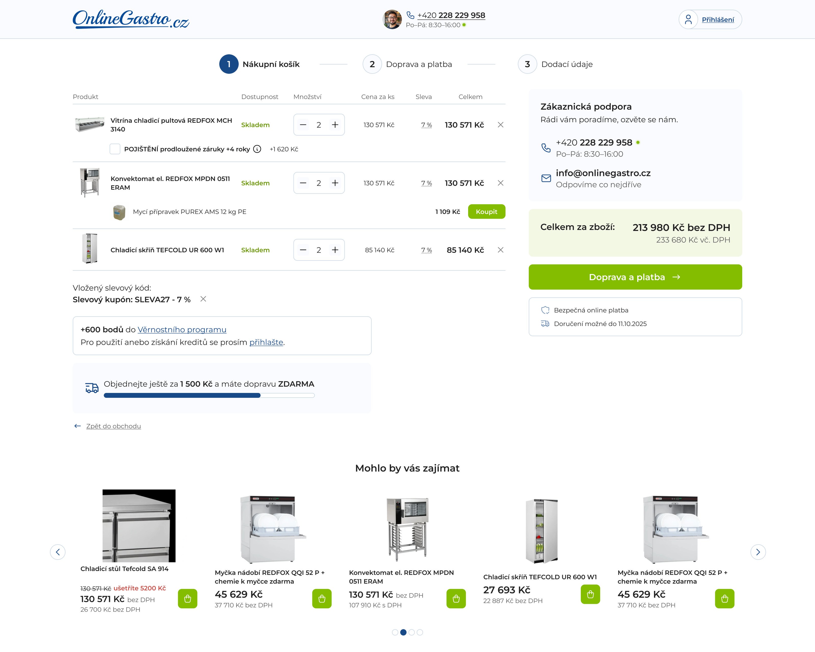 OnlineGastro — desktop, obrazovka 5