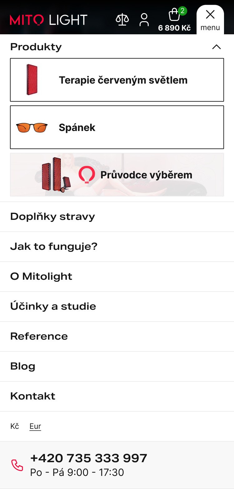 MITO LIGHT — mobil, obrazovka 2
