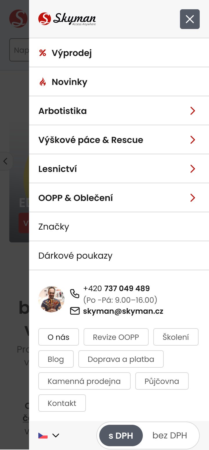 Skyman — mobil, obrazovka 2