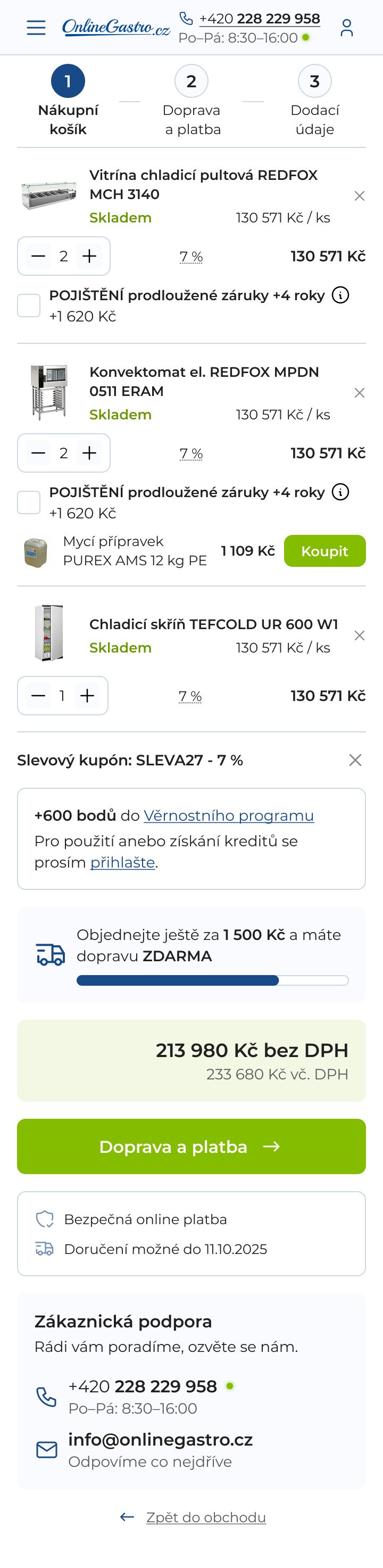 OnlineGastro — mobil, obrazovka 5